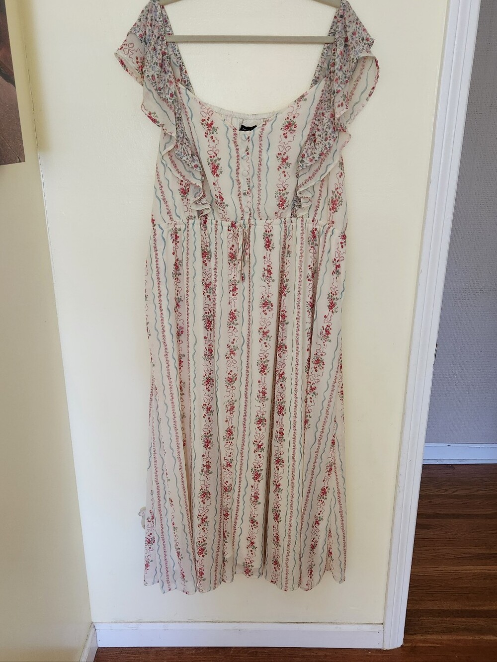 NWT TORRID antoinette Maxi Ruffle Chiffon Cottagecore Floral Prairie Dress 3 - Picture 4 of 10